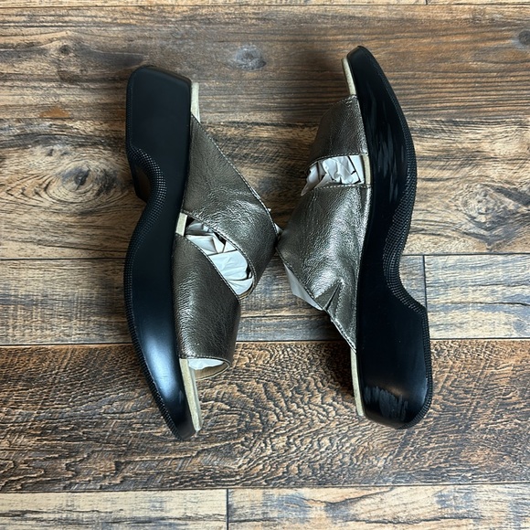 DANSKO Lana Nappa Leather Bronze Pewter Metallic Slide Sandals - Picture 7 of 9